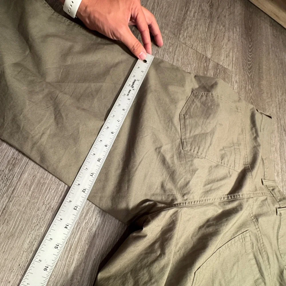 Columbia Pants Men 34 Green Cotton Stretch Regular Fit Hiking Trail AM0449 36x30